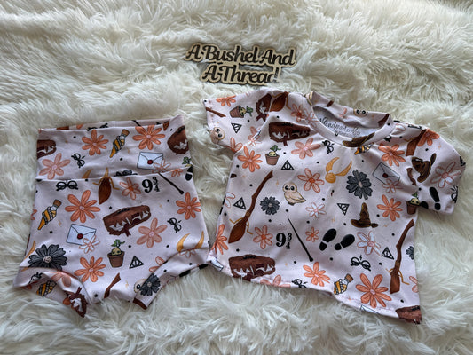 12-18 cropped tee & bummie set